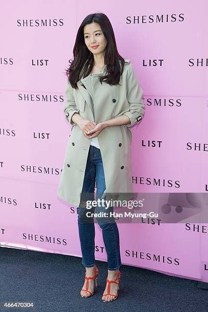 South Korean actress Gianna Jun attends the 1st anniversary store opening event for "SHEMISS" on March 16, 2015 in Seoul, South Korea.