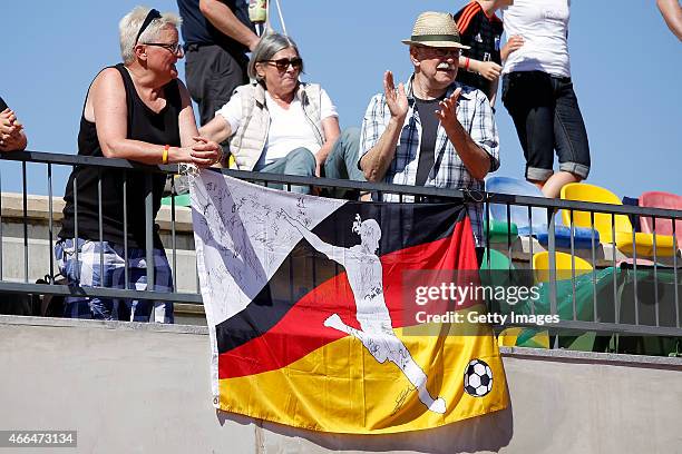 Fans during the Women's Algarve Cup 3rd place match between Sweden and Germany at Municipal Stadium Bela Vista on March 11, 2015 in Parchal, Portugal.