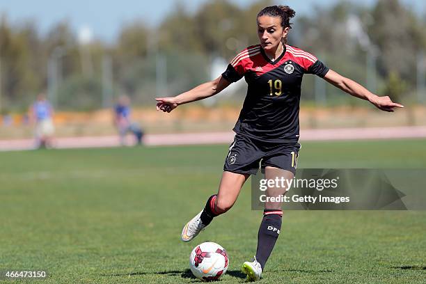 Fatmire Alushi of Germany during the Women's Algarve Cup 3rd place match between Sweden and Germany at Municipal Stadium Bela Vista on March 11, 2015...