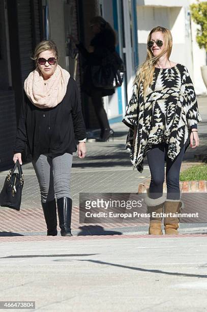Pepa Flores celebrates her 66th birthday with her daughter Maria Estevez are seen on January 28, 2015 in Malaga, Spai