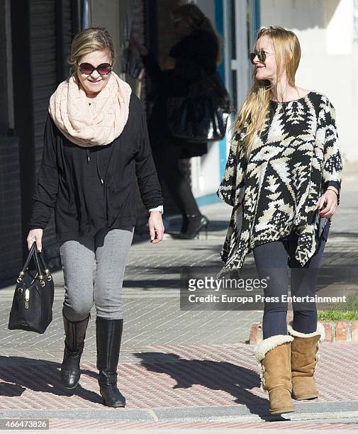 Pepa Flores celebrates her 66th birthday with her daughter Maria Estevez are seen on January 28, 2015 in Malaga, Spai
