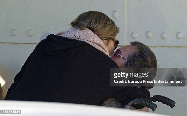 Pepa Flores celebrates her 66th birthday with her mother Maria Gonzalez are seen on January 28, 2015 in Malaga, Spai