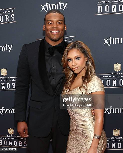 Carolina Panthers quarterback Cam Newton attends the 3rd Annual NFL Honors at Radio City Music Hall on February 1, 2014 in New York City.