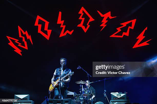 Ismael Fuentes de Garay "Tito Fuentes" of Molotov performs on stage during the third day of the Festival Vive Latino 2015 at Foro Sol on March 15,...