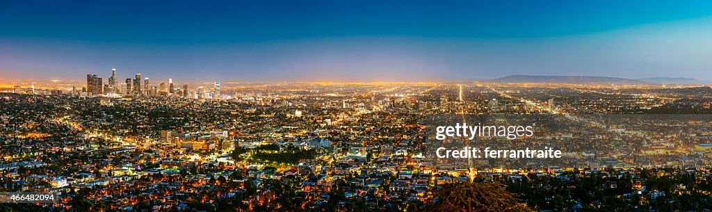 Los Angeles Skyline Panorama at Dusk