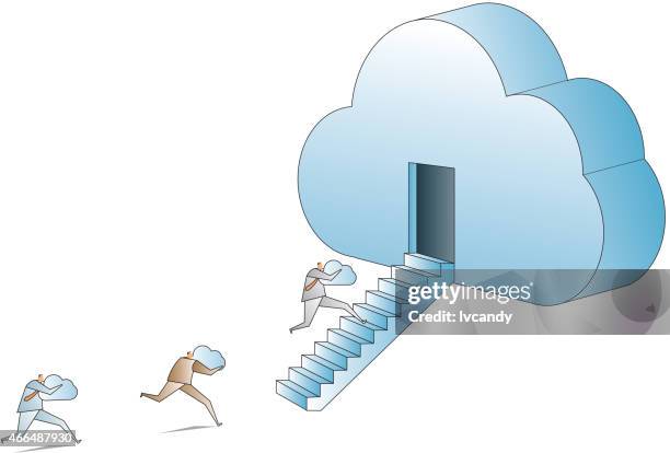 cloud computing - swapping clothes stock illustrations