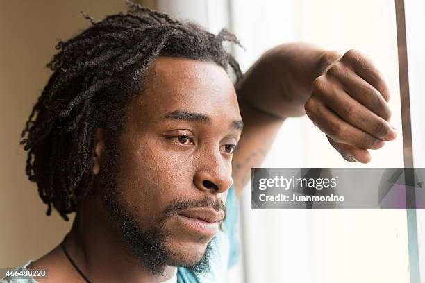 afro american man - african american man depressed bildbanksfoton och bilder