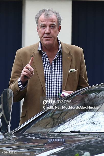 Jeremy Clarkson seen leaving his house on March 16, 2015 in London, England.