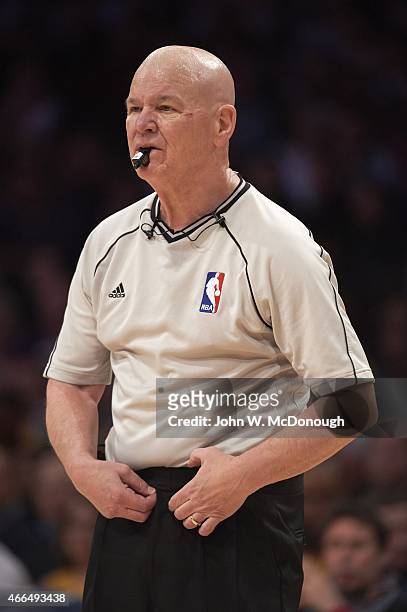 Referee Joey Crawford during Los Angeles Lakers vs Milwaukee Bucks game at Staples Center. Los Angeles, CA 2/27/2015 CREDIT: John W. McDonough