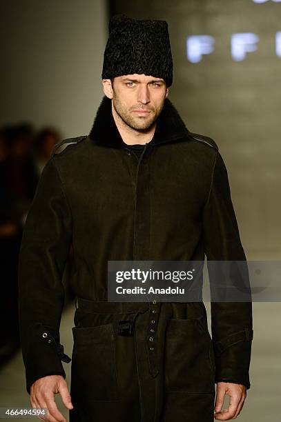 Model walks the runway at Affairs spring/winter 2015-2016 show during Mercedes Benz Fashion Week at the Istanbul Modern in Turkey on March 16,2015.