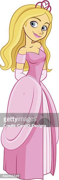 blonde princess - smiling - princess stock illustrations
