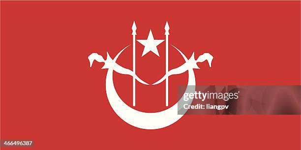 flag of kelantan - kelantan stock illustrations