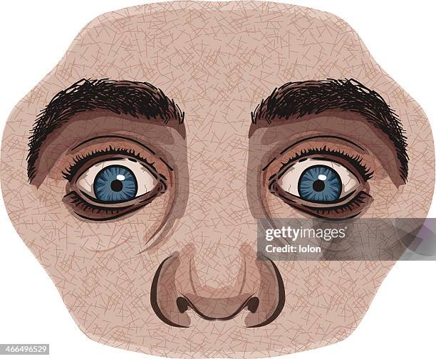 surprise and fear - woman face close up stock illustrations