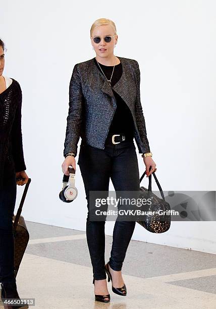 Abbie Cornish is seen at Los Angeles International airport on February 01, 2014 in Los Angeles, California.