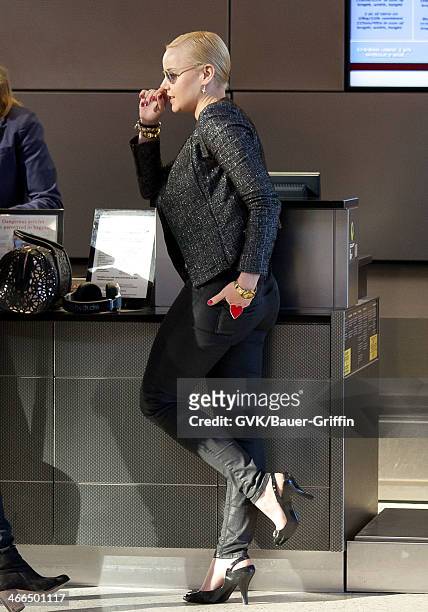 Abbie Cornish is seen at Los Angeles International airport on February 01, 2014 in Los Angeles, California.
