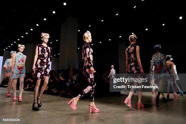 Models walk the runway at the Deniz Berdan show during Mercedes Benz Fashion Week Istanbul FW15 on March 16, 2015 in Istanbul, Turkey.