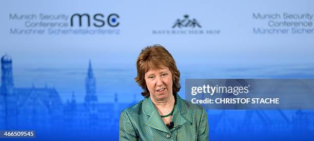 The European Union's High Representative for Foreign Affairs and Security Policy Catherine Ashton speaks during the 50th Munich Security Conference...