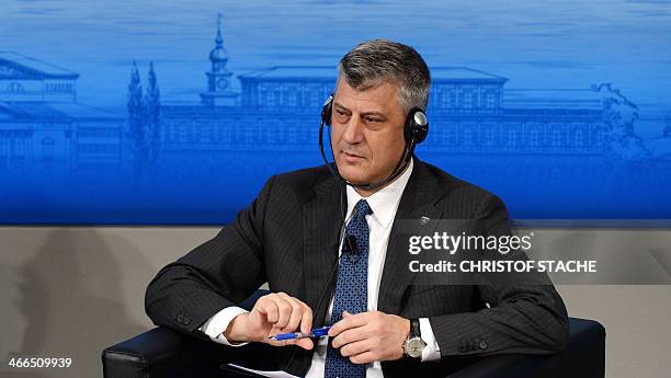 The Prime Minister of the Republic of Kosovo Hashim Thaci attends a panel discussion during the 50th Munich Security Conference on February 2, 2014...