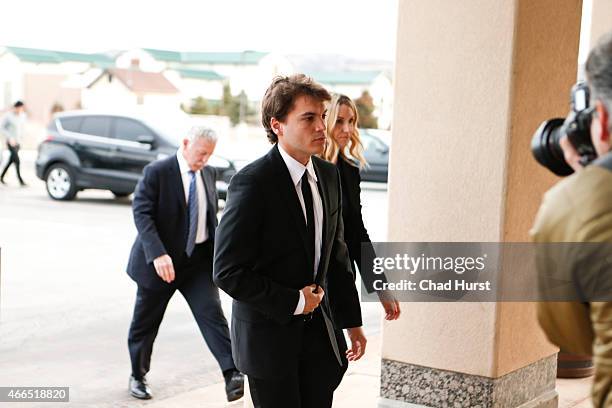 Emile Hirsch is seen during a court appearance at 3rd Judicial District Court March 16, 2015 in Park City, Utah. Hirsch is facing charges of...