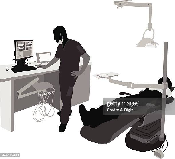 zahnarzt'sdecision - black silhouette of doctors stock-grafiken, -clipart, -cartoons und -symbole