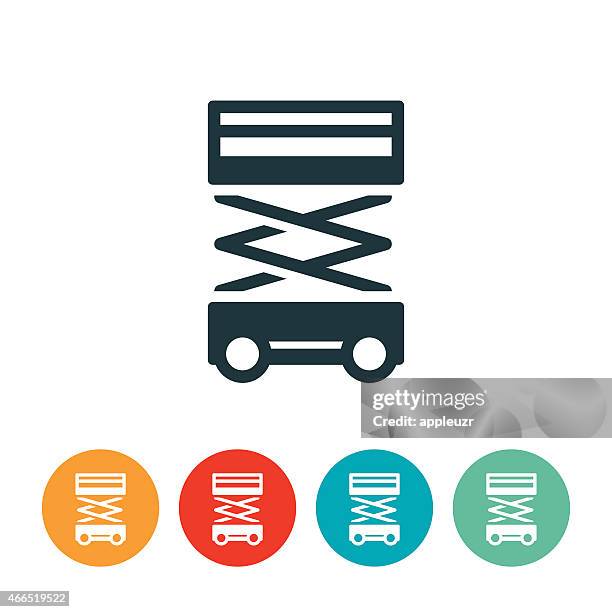 scherenhubbühne-symbol - hebebühne stock-grafiken, -clipart, -cartoons und -symbole