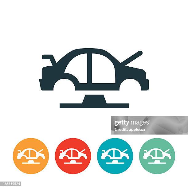 vehicle production icon - car assembly line stock illustrations