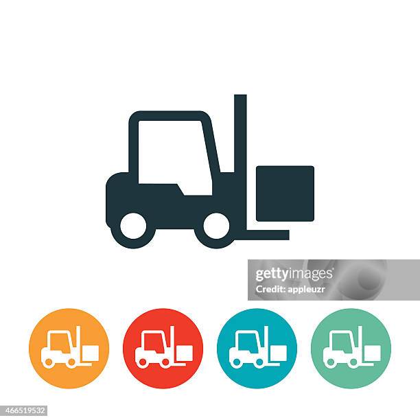 ilustrações de stock, clip art, desenhos animados e ícones de ícone de máquina elevadora de cargas - forklift