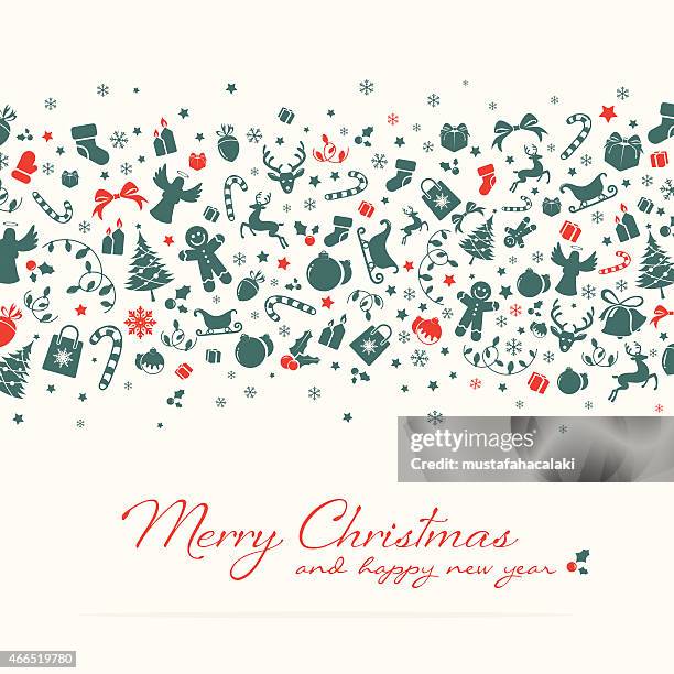 weihnachten hintergrund mit grün-rot-icons - green christmas designs stock-grafiken, -clipart, -cartoons und -symbole