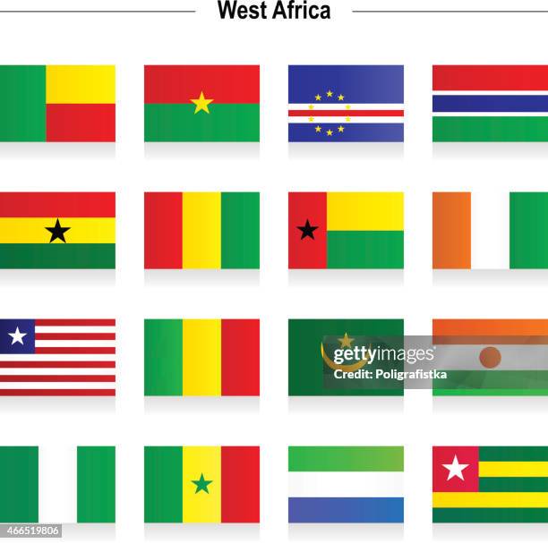 flags - west africa - ghana stock illustrations