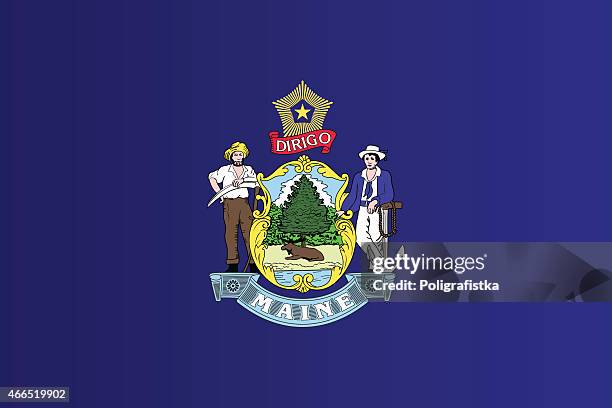 flag of maine - maine stock illustrations