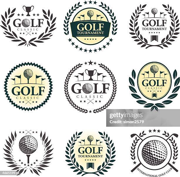 golf tournament emblem - golf emblem stock illustrations