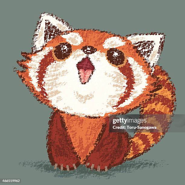 red panda happy - red panda stock illustrations