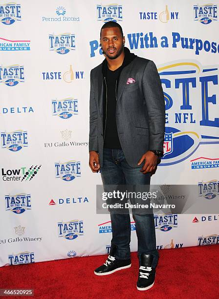 Player James Anderson attends the 23rd Annual Super Bowl Party With A Purpose at Brooklyn Cruise Terminal on February 1, 2014 in New York City.