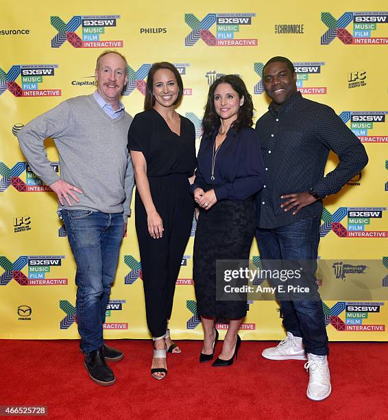 Actor Matt Walsh, Anne Fulenwider, Editor in Chief of Marie Claire and actors Julia Louis-Dreyfus and Sam Richardson attend 'The "VEEP" Speaks'...