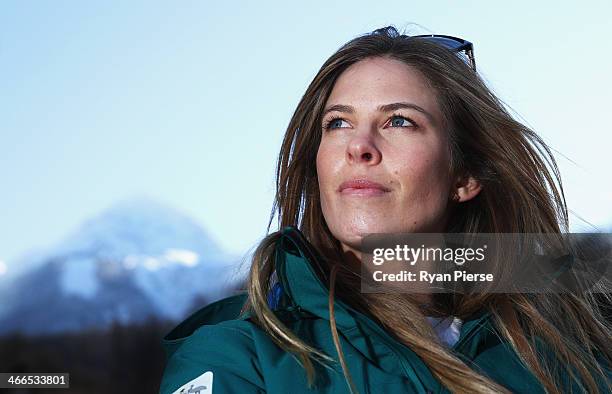 Torah Bright of Australia poses after an Australian Olympic Team Snowboard and Freestyle Press Conference at Gorki Press Centre on February 2, 2014...