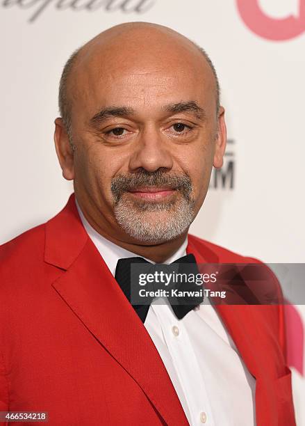 Christian Louboutin attends the Elton John AIDS Foundation's 23rd annual Academy Awards Viewing Party at The City of West Hollywood Park on February...