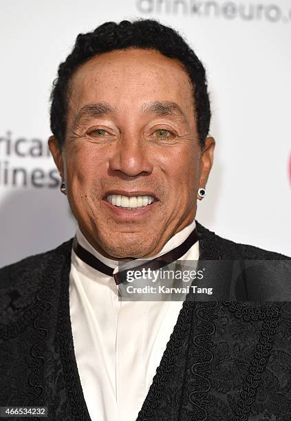 Smokey Robinson attends the Elton John AIDS Foundation's 23rd annual Academy Awards Viewing Party at The City of West Hollywood Park on February 22,...