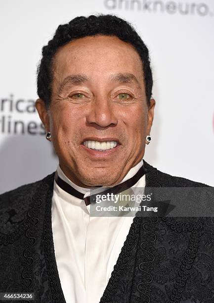 Smokey Robinson attends the Elton John AIDS Foundation's 23rd annual Academy Awards Viewing Party at The City of West Hollywood Park on February 22,...