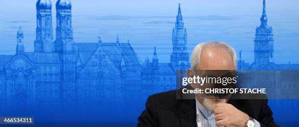 Iranian Foreign Minister Mohammad Javad Zarif attends a panel discussion during the 50th Munich Security Conference on February 2, 2014 in Munich,...