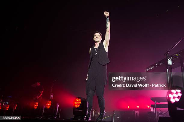 Danny O'Donoghue from The Script performs at Zenith de Paris on March 16, 2015 in Paris, France.