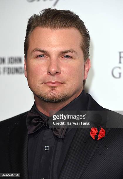 Brad Hawkins attends the Elton John AIDS Foundation's 23rd annual Academy Awards Viewing Party at The City of West Hollywood Park on February 22,...