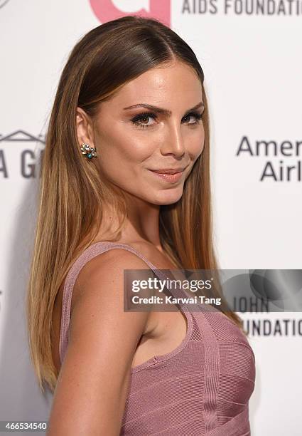 Nina Senicar attends the Elton John AIDS Foundation's 23rd annual Academy Awards Viewing Party at The City of West Hollywood Park on February 22,...