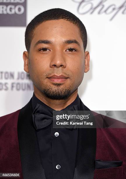 Jussie Smollett attends the Elton John AIDS Foundation's 23rd annual Academy Awards Viewing Party at The City of West Hollywood Park on February 22,...