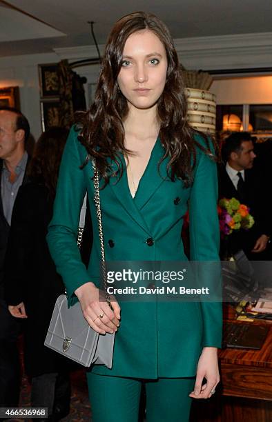 Matilda Lowther attends the "Dior And I" UK Premiere after party at Loulou's on March 16, 2015 in London, England.