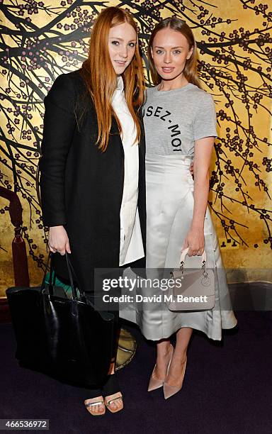 Aimee Croysdill and Laura Haddock attend the "Dior And I" UK Premiere after party at Loulou's on March 16, 2015 in London, England.