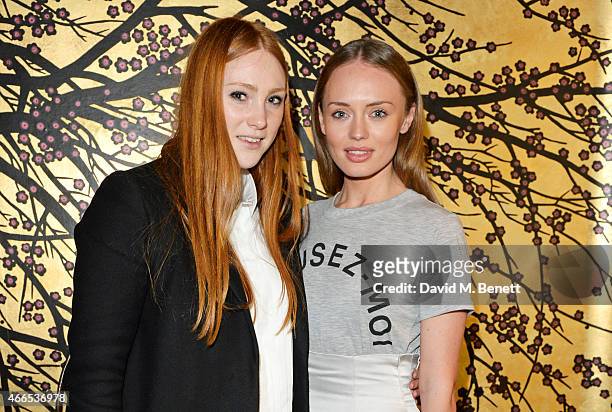 Aimee Croysdill and Laura Haddock attend the "Dior And I" UK Premiere after party at Loulou's on March 16, 2015 in London, England.
