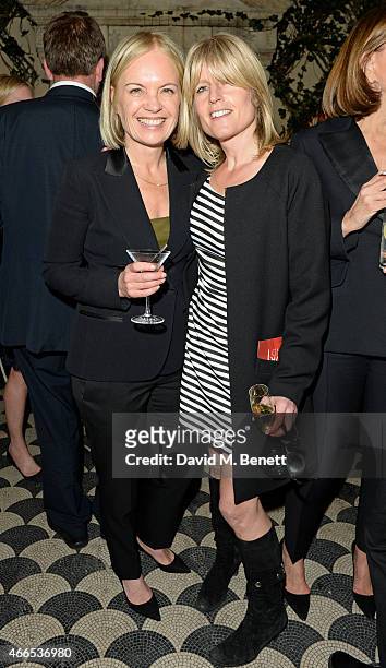 Mariella Frostrup and Rachel Johnson attend the "Dior And I" UK Premiere after party at Loulou's on March 16, 2015 in London, England.