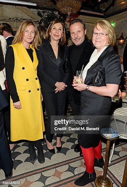 Elizabeth von Guttman, Madame Catherine Riviere, Olivier Bialobos and Monique Bailly attend the "Dior And I" UK Premiere after party at Loulou's on...