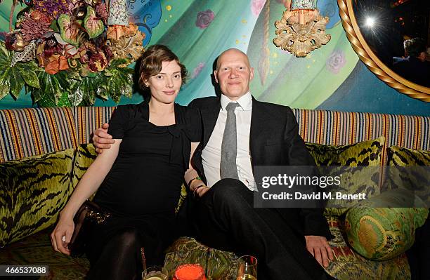 Camilla Rutherford and Dominic Burns attend the "Dior And I" UK Premiere after party at Loulou's on March 16, 2015 in London, England.