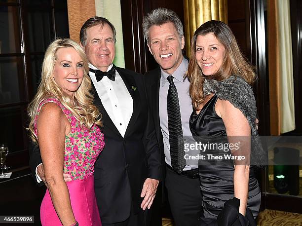 Linda Holliday, Bill Belichick, Jon Bon Jovi and Dorthea Bon Jovi attend the 5th Annual Irish Eyes Gala at JW Marriott Essex House on March 16, 2015...